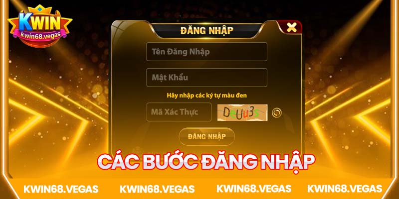 Các bước đăng nhập chi tiết Kwin68